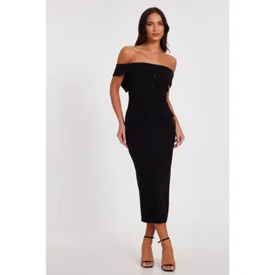 Quiz Scuba Crepe Bardot Maxi Dress