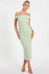 Quiz Scuba Crepe Button Front Maxi Dress