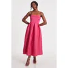 Quiz Scuba Foam Bandeau Skater Dress In Magenta