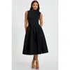 Quiz Scuba Foam High Neck Midi Dress In Black