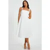 Quiz Scuba Foam Midi Skater Dress With Diamante Bows In White