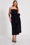 Quiz Strapless Bow Detail Maxi Dress In Black