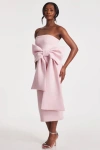 Quiz Strapless Bow Detail Maxi Dress In Pale Pink