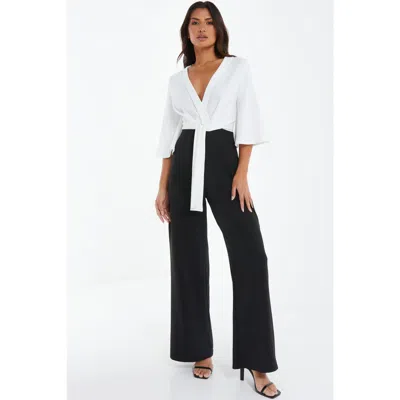 Quiz Scuba Crepe High Neck Palazzo Jumpsuit - Women In Black