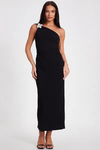 Quiz Women's Asymmetric Scuba Crepe Maxi Dress With Embellished Detail