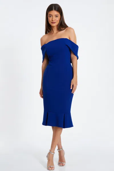 Quiz Women's Bardot Midi Dress With Frilled Hem