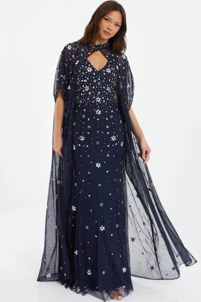 Quiz Women's Beaded 2-in-1 Cape And Evening Dress