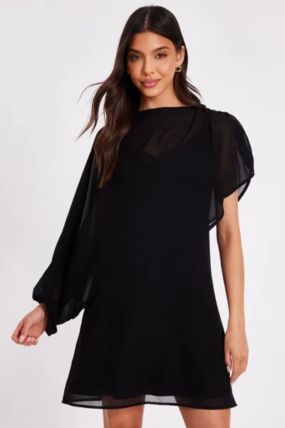 Quiz Women's Chiffon Two-in-one Mini Dress In Black