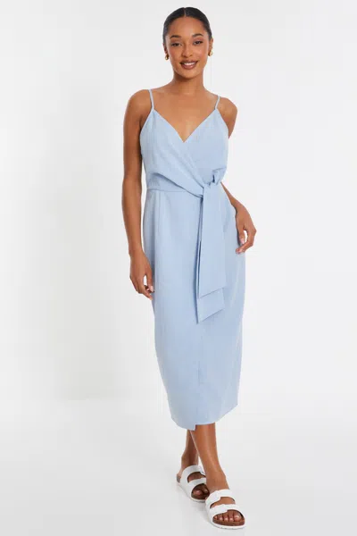 Quiz Women's Linen Wrap Strappy Midi Dress
