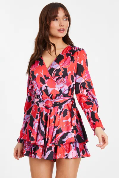 Quiz Women's Long Sleeve Wrap Romper