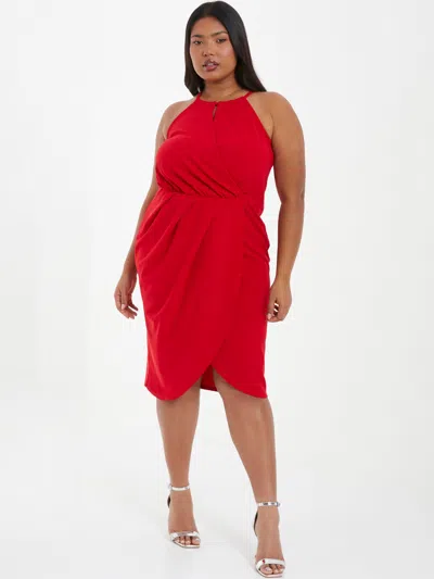 Quiz Women's Plus Size High Neck Wrap Dress
