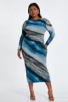 Quiz Women's Plus Size Mesh Round Neck Maxi Dress In Multi