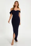 Quiz Scuba Crepe Bardot Wrap Maxi Dress