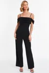 Quiz Women's Scuba Crepe Cold Shoulder Palazzo Jumpsuit In Black