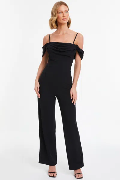 Quiz Women's Scuba Crepe Cold Shoulder Palazzo Jumpsuit