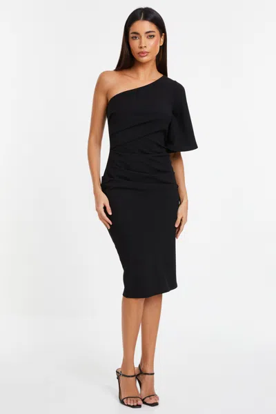 Quiz Women's Scuba Crepe One Shoulder Midi Dress New