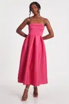 Quiz Scuba Foam Bandeau Skater Dress In Pink