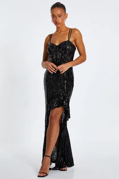 Quiz Women's Sequin Strap Fishtail Maxi Dress