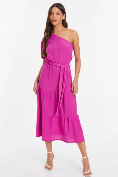 Quiz Women's Textured One Sleeve Midi Dress