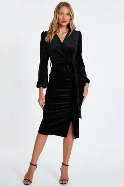 Quiz Women's Velvet Wrap Midi Dress