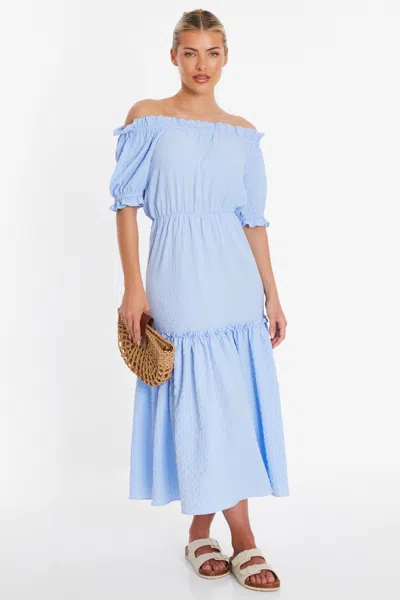 Quiz Women's Woven Textured Bardot Maxi Dress