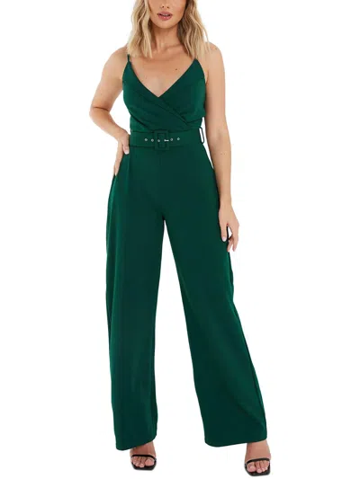 Quiz Womens Knit Playsuit Jumpsuit In Green