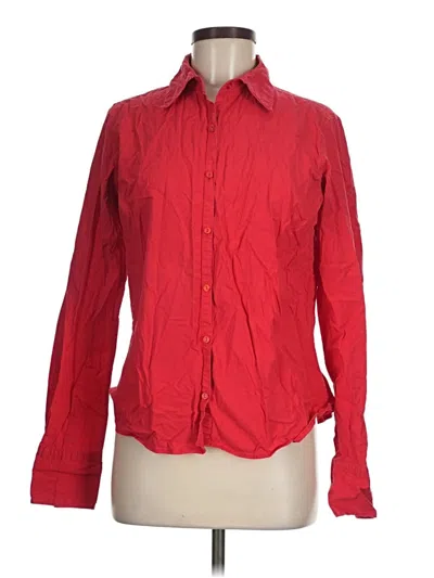 Pre-owned Quizz Again Trends Long Sleeve Button Down Shirt In Red