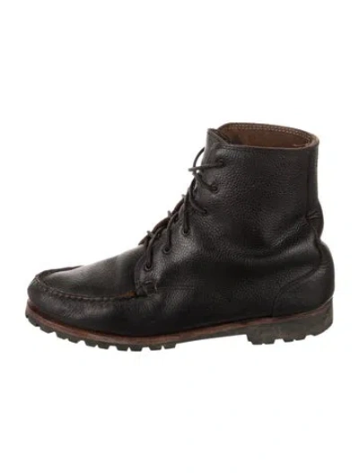 Pre-owned Quoddy Leather Lace-up Boots In Black