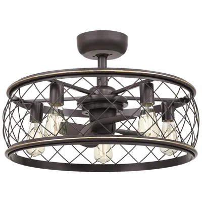 Quoizel 12"  Dury Palladan Bronze Led Fandelier Ceiling Fan With Remote