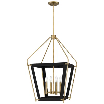 Quoizel Abbeville 18 1/4"w Earth Black Gold 4-light Pendant