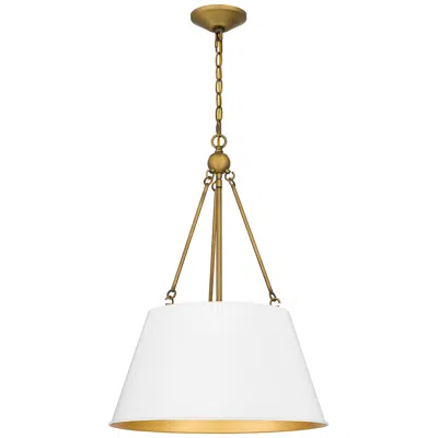 Quoizel Aberdale 18 1/2" Wide Aged Brass White Lustre Pendant Light