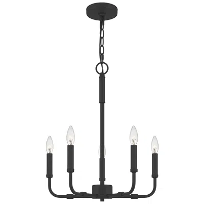 Quoizel Abner 18" Wide Matte Black 5-light Candelabra Chandelier