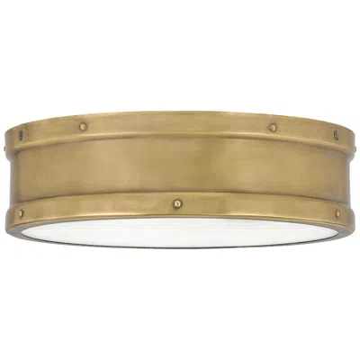 Quoizel Ahoy 12 3/4" Wide Nautical Weathered Brass Led Ceiling Light