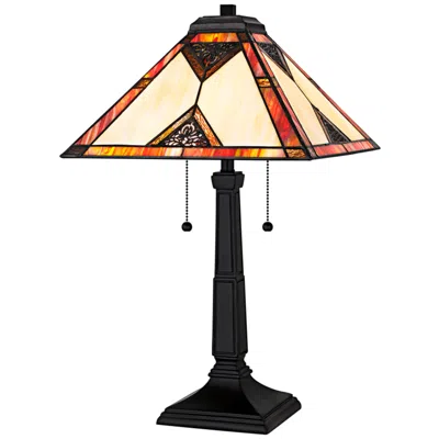 Quoizel Aiden 2-light Matte Black Table Lamp