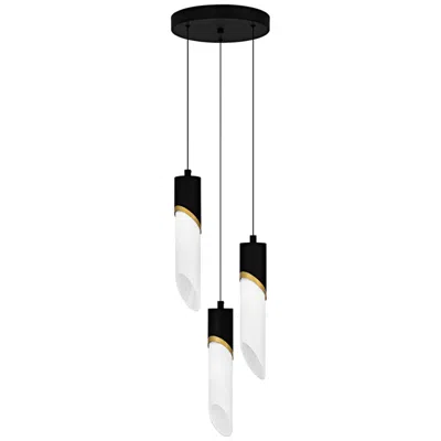 Quoizel Alys 10" Wide Matte Black And Gold Led Multi-light Pendant