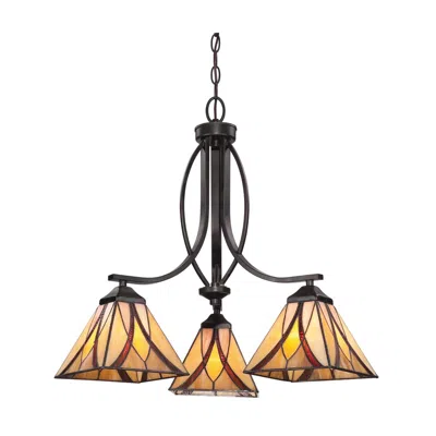 Quoizel Asheville 23" Wide Valiant Bronze 3-light Chandelier In Gold