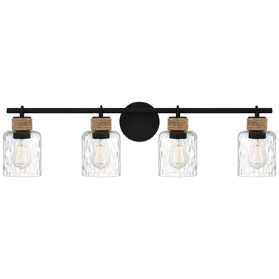 Quoizel Baltic 33 3/4" Wide Matte Black 4-light Vanity Bath Light