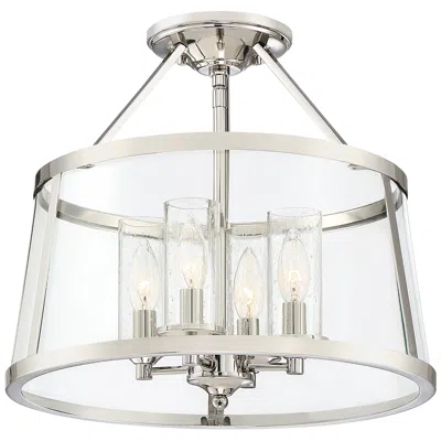 Quoizel Barlow 16"w Polished Nickel 4-light Ceiling Light