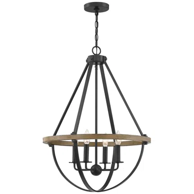 Quoizel Bartlett 22" Wide Earth Black 4-light Pendant Light
