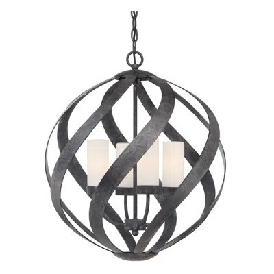 Quoizel Blacksmith 19 1/2" Wide Earth Black 4-light Pendant