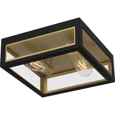 Quoizel Bourbon 2-light Matte Black Outdoor Flush Mount