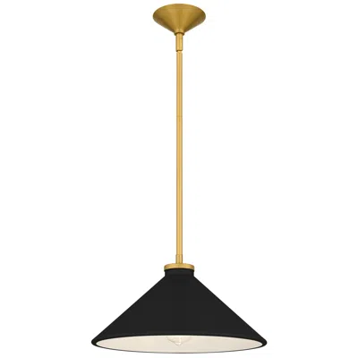 Quoizel Bradbury 1-light Brushed Gold Pendant Light With Black Shade
