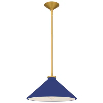 Quoizel Bradbury 1-light Brushed Gold Pendant Light With Navy Blue Shade