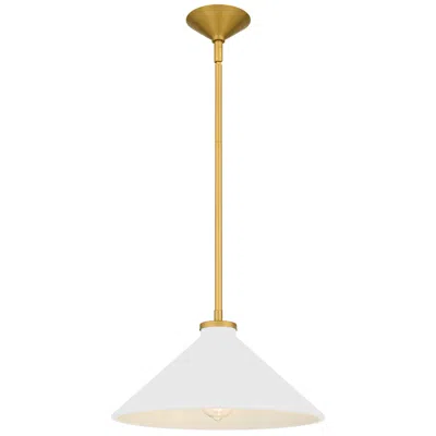 Quoizel Bradbury 1-light Brushed Gold Pendant Light With White Shade