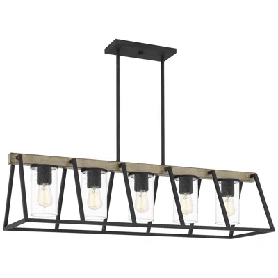 Quoizel Brockton 42" Wide Gray Ash 5-light Island Chandelier