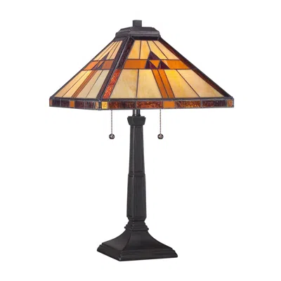 Quoizel Bryant 23" High Bronze Tiffany-style Architectural Table Lamp