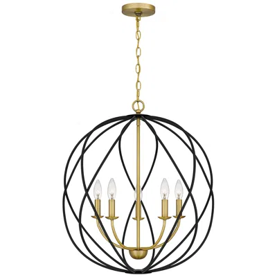 Quoizel Bryn 24" Wide Aged Brass 5-light Globe Pendant