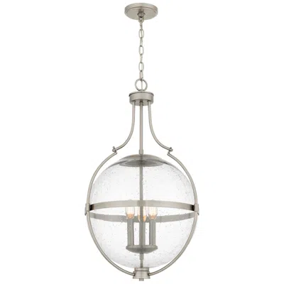 Quoizel Chicago 17 1/2" Wide Brushed Nickel 3-light Pendant
