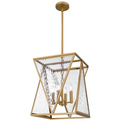 Quoizel Clovis 4-light Brushed Weathered Brass Pendant Light