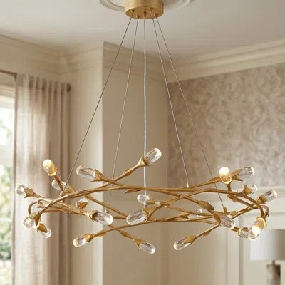 Quoizel Cora Integrated Led Gold Leaf Pendant Light